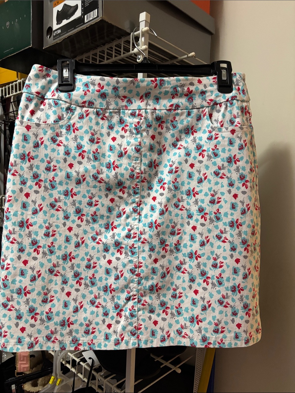 Floral Skort in White with Pink & Teal Accents